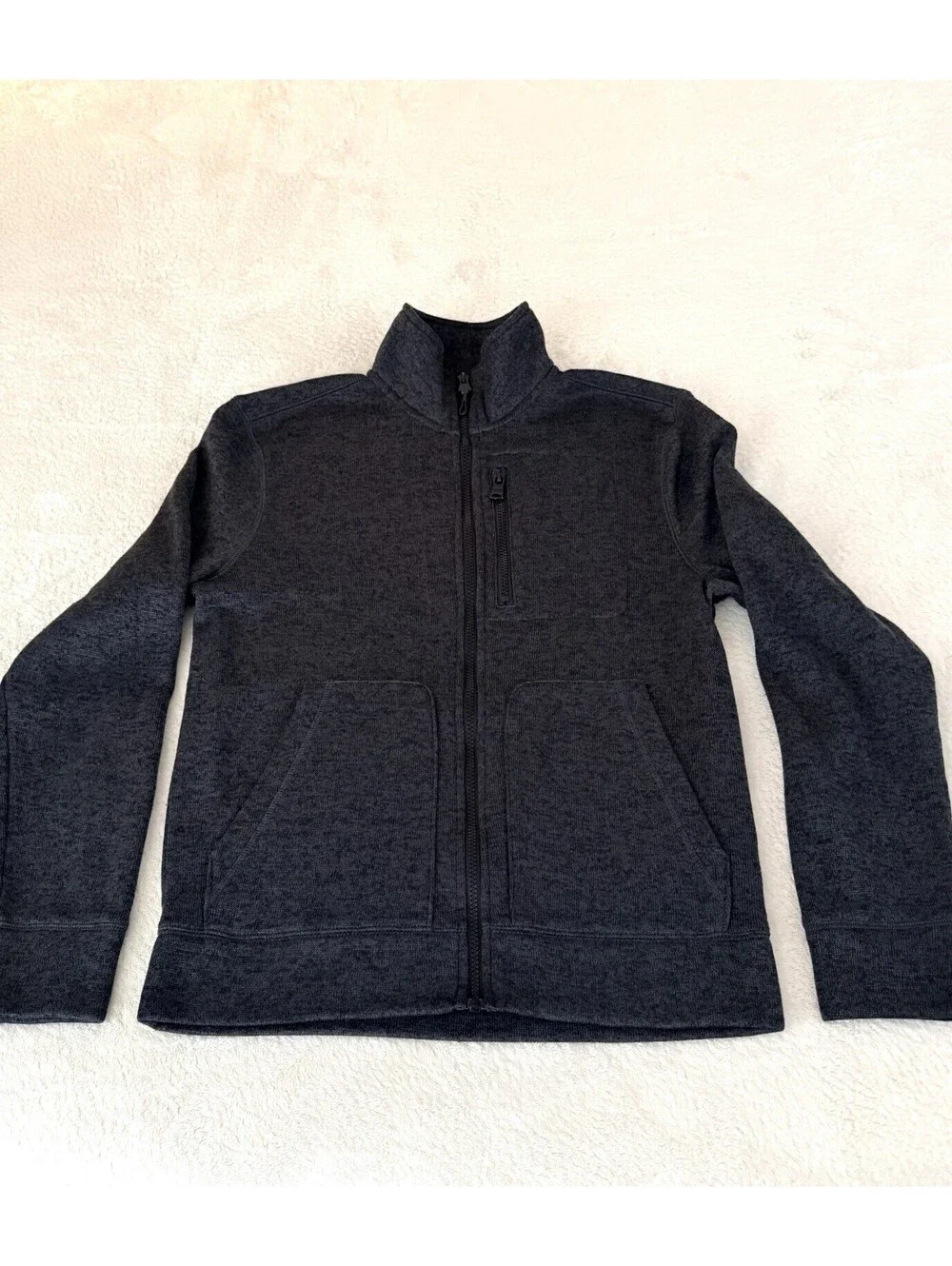 Banana Republic Men’s Full Zip Fleece Sweater Size S Charcoal Gray